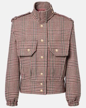 Patou Checked Virgin Wool Jacket - Brown