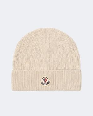 Moncler Wool And Cashmere Beanie - Natural