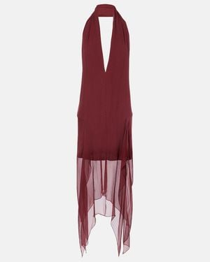 Ferragamo Women Monogram Georgette Dress - Brown