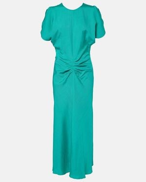 Victoria Beckham Gathered Midi Dress - Green
