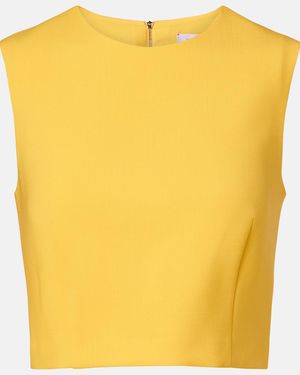 Carolina Herrera Wool-Blend Crop Top - Yellow