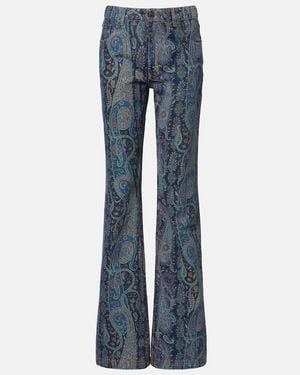 Etro Printed Flared Jeans - Blue