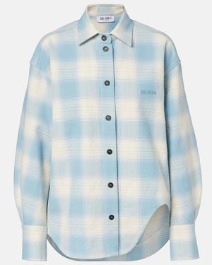 The Attico Plaid Cotton And Wool Shirt - Blue