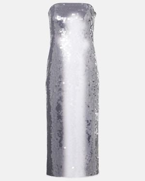 Sportmax Sequined Jersey Midi Dress - White