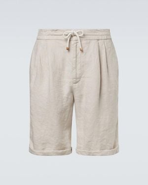 Brunello Cucinelli Linen Bermuda Shorts - White