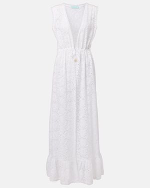 Melissa Odabash Tessa Embroidered Floral Beach Dress - White