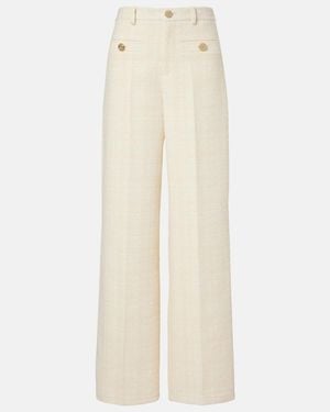Gucci Checked Cotton-Blend Tweed Wide-Leg Pants - Natural