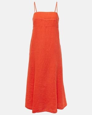 Velvet Stephie Linen Midi Dress - Red