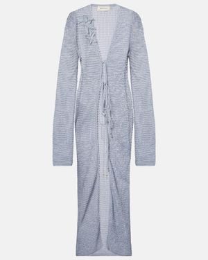 Bananhot Zorya Open-Knit Lame Beach Cover-Up - Blue