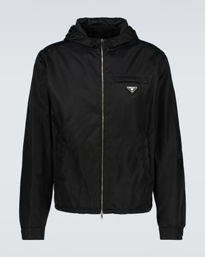 Prada Re-Nylon Hooded Blouson Jacket - Black