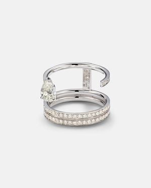 Repossi Serti Sur Vide 18Kt Ring With Diamonds - White