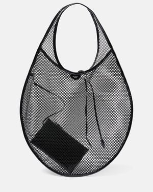 Alaïa One Piece Xl Fishnet Shoulder Bag - Grey