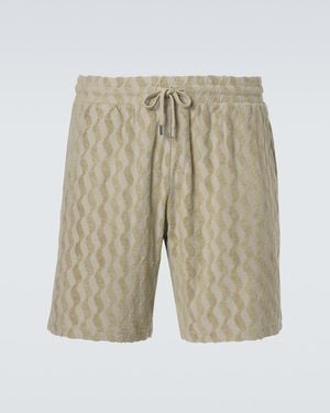 Frescobol Carioca Augusto Jacquard Terry Bermuda Shorts - Natural