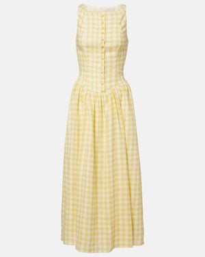 Faithfull the Brand Fortia Linen Midi Dress - Metallic