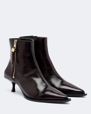 Ganni Strukturierte Ankle Boots Ana - Schwarz