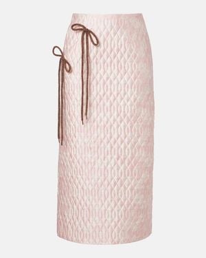Simone Rocha Floral Quilted Pencil Skirt - Pink