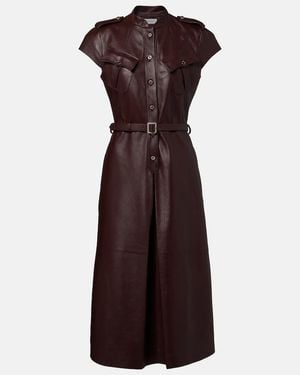 McQueen Midikleid Aus Leder - Lila