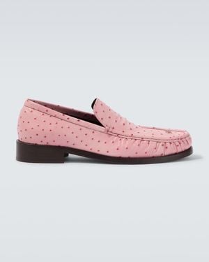 Acne Studios Ostrich-Effect Leather Loafers - Pink
