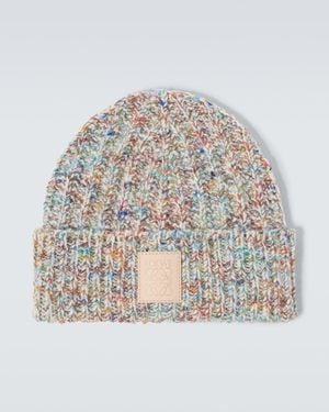 Loewe Anagram Wool And Cashmere-Blend Beanie - White
