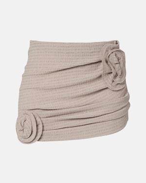 Magda Butrym Striped Miniskirt - Natural