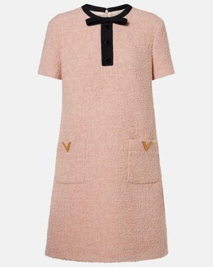 Valentino Vgold Wool-Blend Tweed Minidress - Pink
