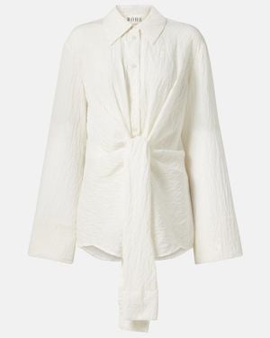 Rohe Knot-Detail Silk-Blend Shirt - White