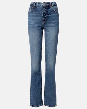 FRAME Jeans Rectos The Ruler Con Efecto Desgastado - Azul