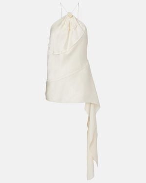 Victoria Beckham Gathered Halterneck Top - White