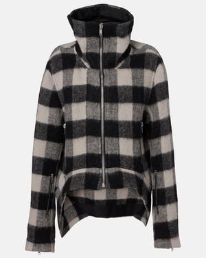 Rick Owens Exploder Checked Virgin Wool Jacket - Black