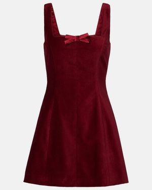 Markarian Brooke Cotton Velvet Minidress - Red