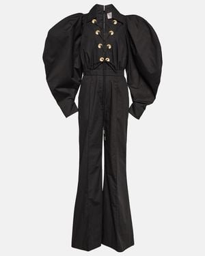 Elie Saab Puffed-Sleeve Jumpsuit - Black