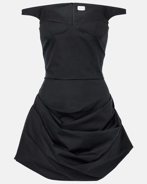 Magda Butrym Off-Shoulder Cotton Minidress - Black