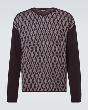 Giorgio Armani Pullover Aus Wolle Und Kaschmir - Blau
