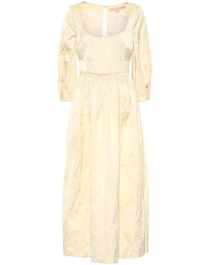 Brock Collection Ondina Satin Midi Dress - Natural