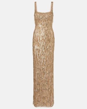 Jenny Packham Fleur Sequined Gown - Natural