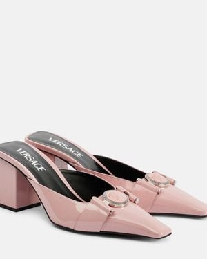 Versace Mules Medusa Aus Lackleder - Pink