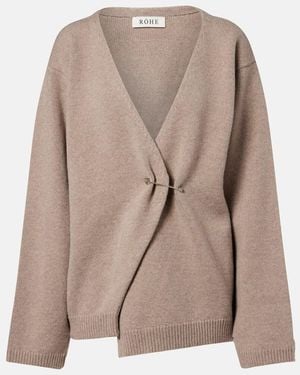 Rohe Wool And Cashmere Wrap Cardigan - Brown