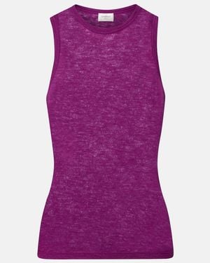 Saint Laurent Cashmere And Silk Tank Top - Purple