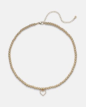 Sydney Evan Open Heart 14Kt Choker With Diamonds - Metallic