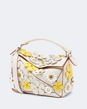 Loewe Paula's Ibiza Tote Bag Puzzle Small Mit Kristallen - Mettallic