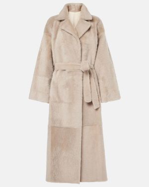Brunello Cucinelli Reversible Shearling And Leather Coat - Natural