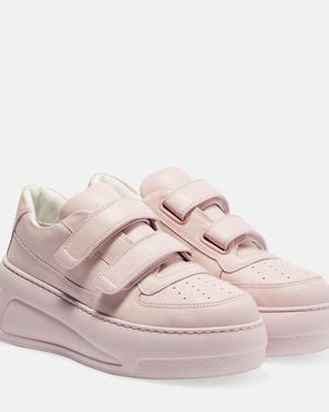 Acne Studios Zapatillas Con Plataforma Face De Piel - Rosa