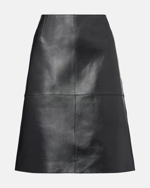 TOTEME Panelled Leather Midi Skirt - Black