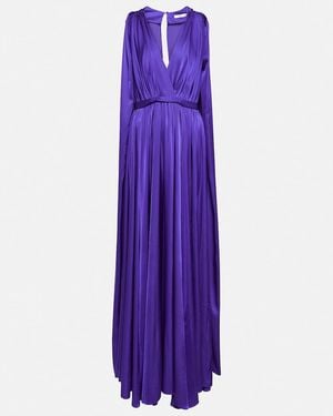 Safiyaa Bridal Chiffon Cape Gown - Purple