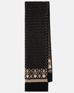 KHAITE Lucerne Fair Isle Cashmere Scarf - Black