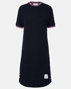 Thom Browne Kleid Dolman Aus Baumwolle - Blau