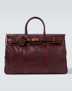 Brunello Cucinelli Bolso De Viaje De Piel - Rojo