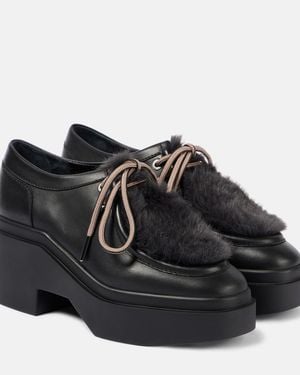 Robert Clergerie Norton Leather Platform Flats - Black