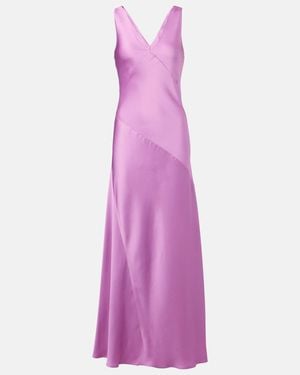 Max Mara Pilly Paneled Satin Slip Dress - Purple