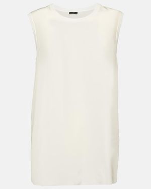 JOSEPH Silk Crepe Top - White